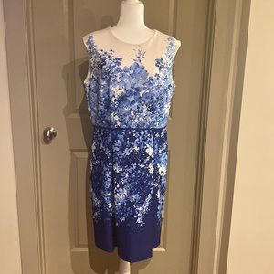 Blue and white floral dress